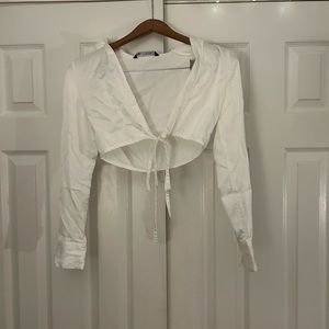 white zara top